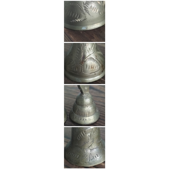 Bells Of Sarna India Brass Etched Bells Lot Of 5 different Size Bells Christmas - Picture 3 of 16